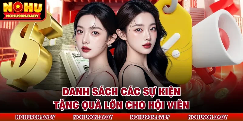 Danh sách các sự kiện tặng quà lớn cho hội viên